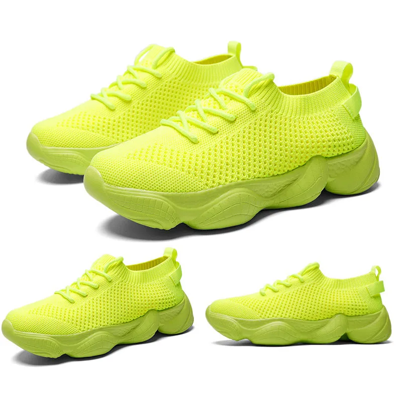 Air Mesh Women Fashion Sport Lace Up Sneaker Non-Slip Comfy Sock Shoes