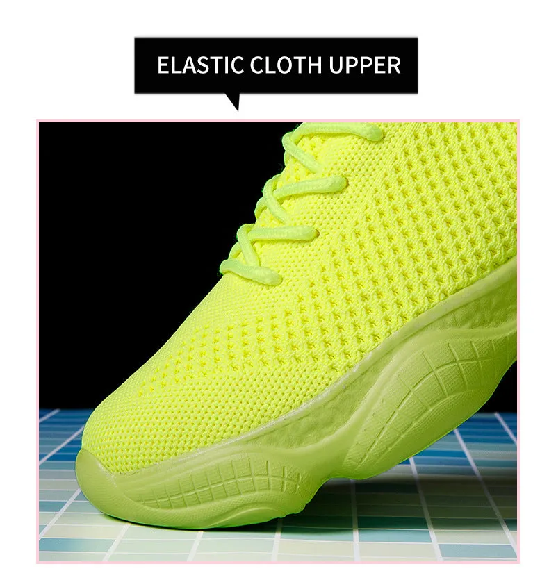 Air Mesh Women Fashion Sport Lace Up Sneaker Non-Slip Comfy Sock Shoes