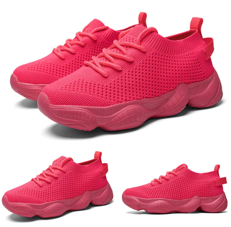 Air Mesh Women Fashion Sport Lace Up Sneaker Non-Slip Comfy Sock Shoes