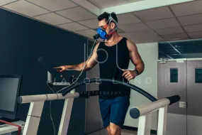 Athlete testing his performance in sports science lab