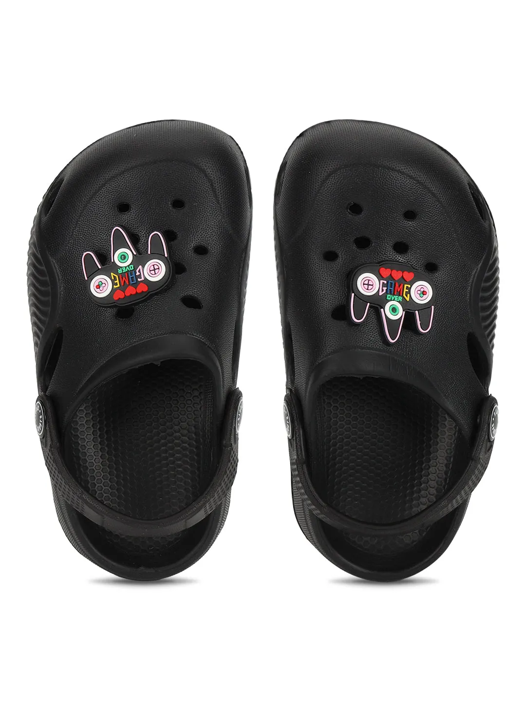 Black Stylish Slip-On Clogs For Kids-Unisex (TC-LCLOG1-BLK)