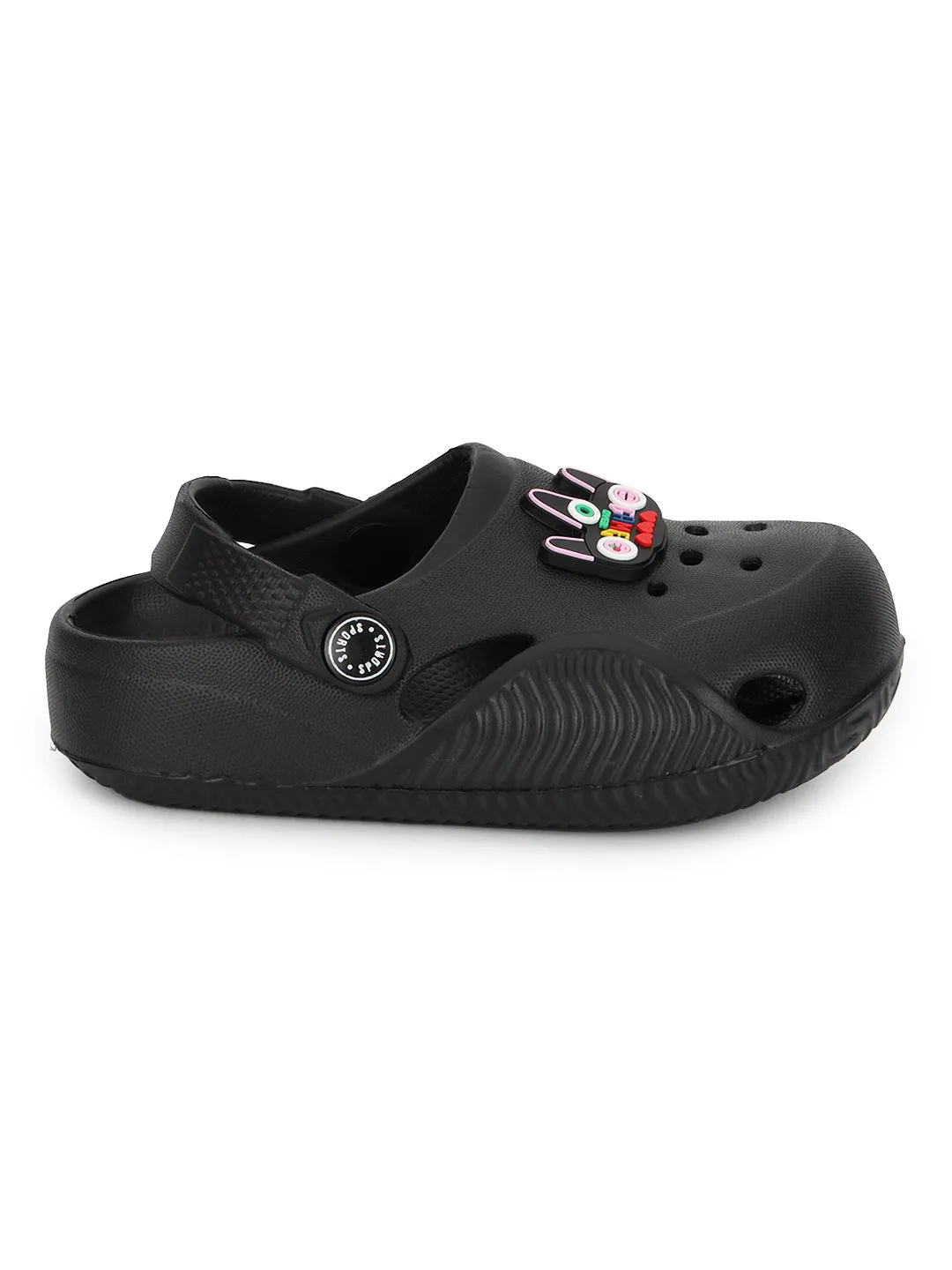 Black Stylish Slip-On Clogs For Kids-Unisex (TC-LCLOG1-BLK)