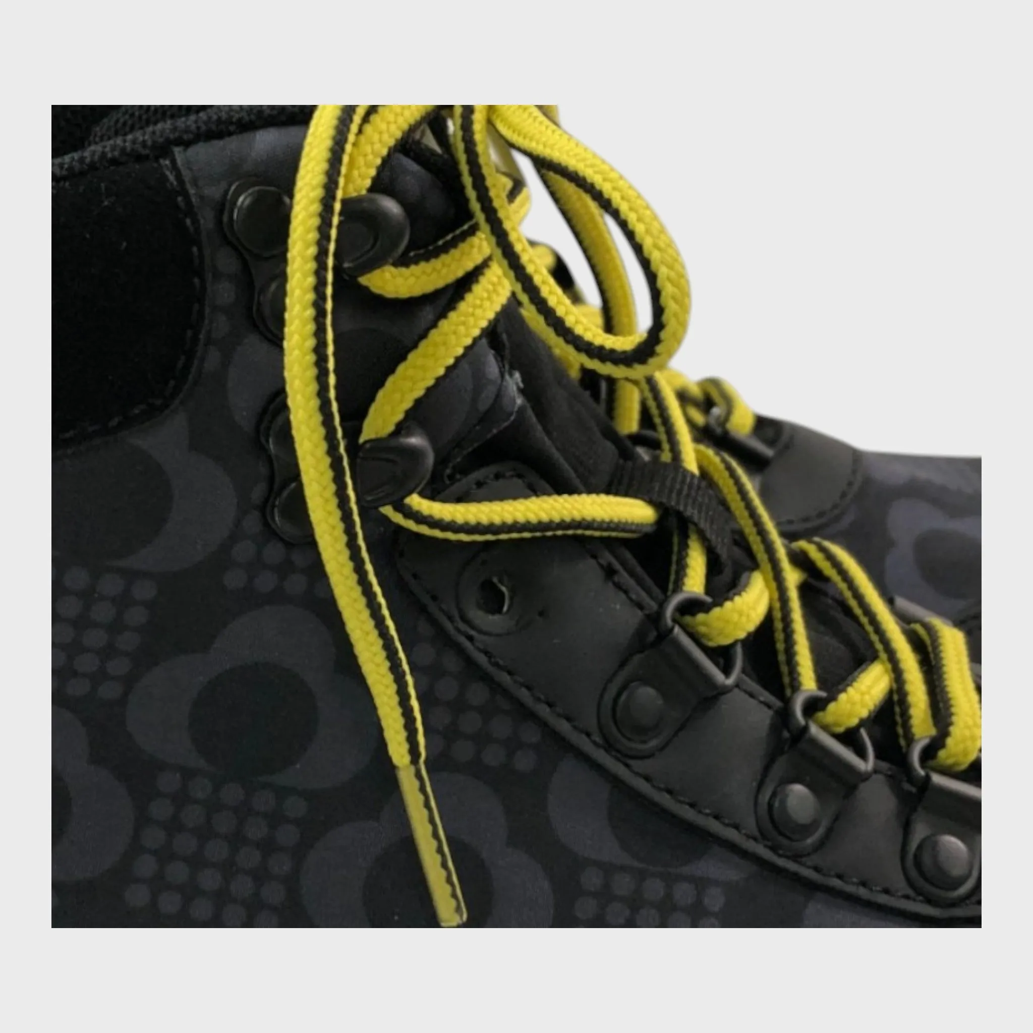 Branded Orla Kiely Rain Cloud Grey Printed Hiking Boots - Size 5 UK