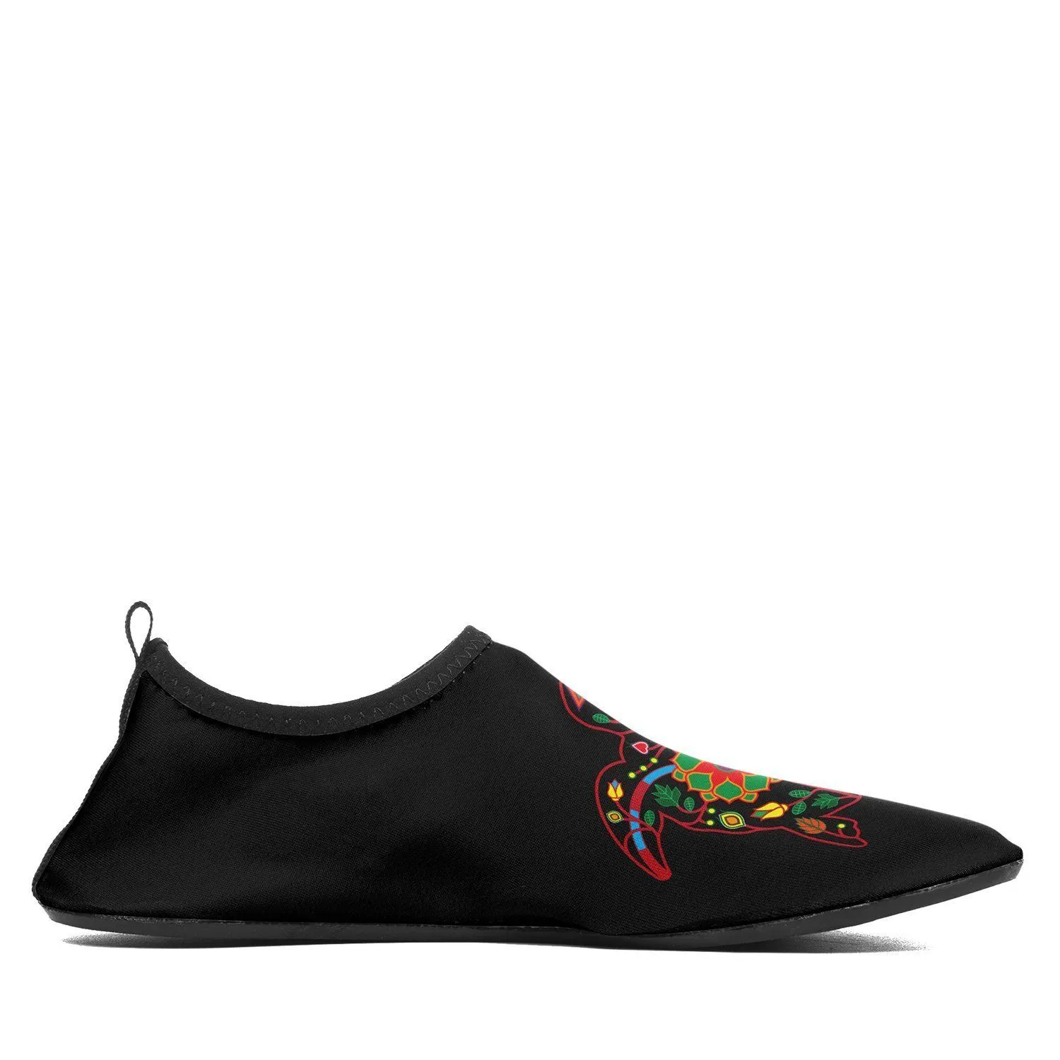 Floral Turtle Sockamoccs Kid's Sockamoccs Slip On Shoes