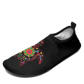 Floral Turtle Sockamoccs Kid's Sockamoccs Slip On Shoes