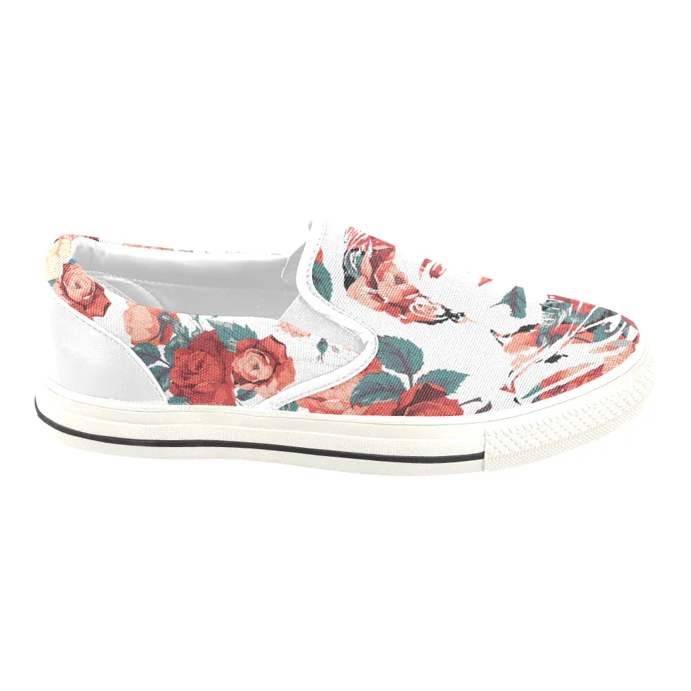 Frida Floral Print Canvas Men's Slip On Low-Top
