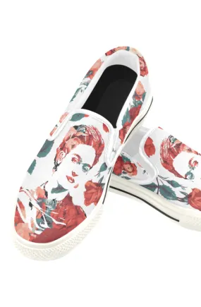 Frida Floral Print Canvas Men's Slip On Low-Top