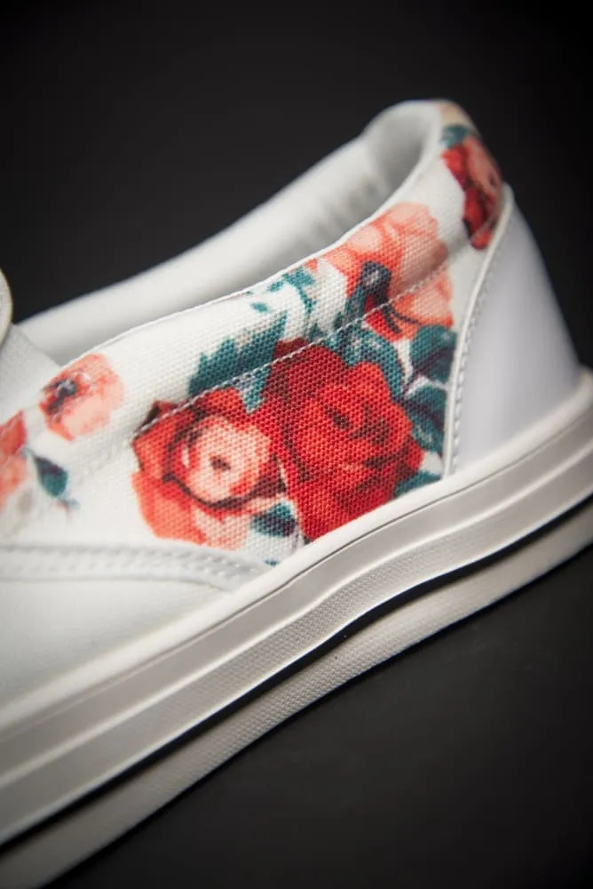 Frida Floral Print Canvas Men's Slip On Low-Top