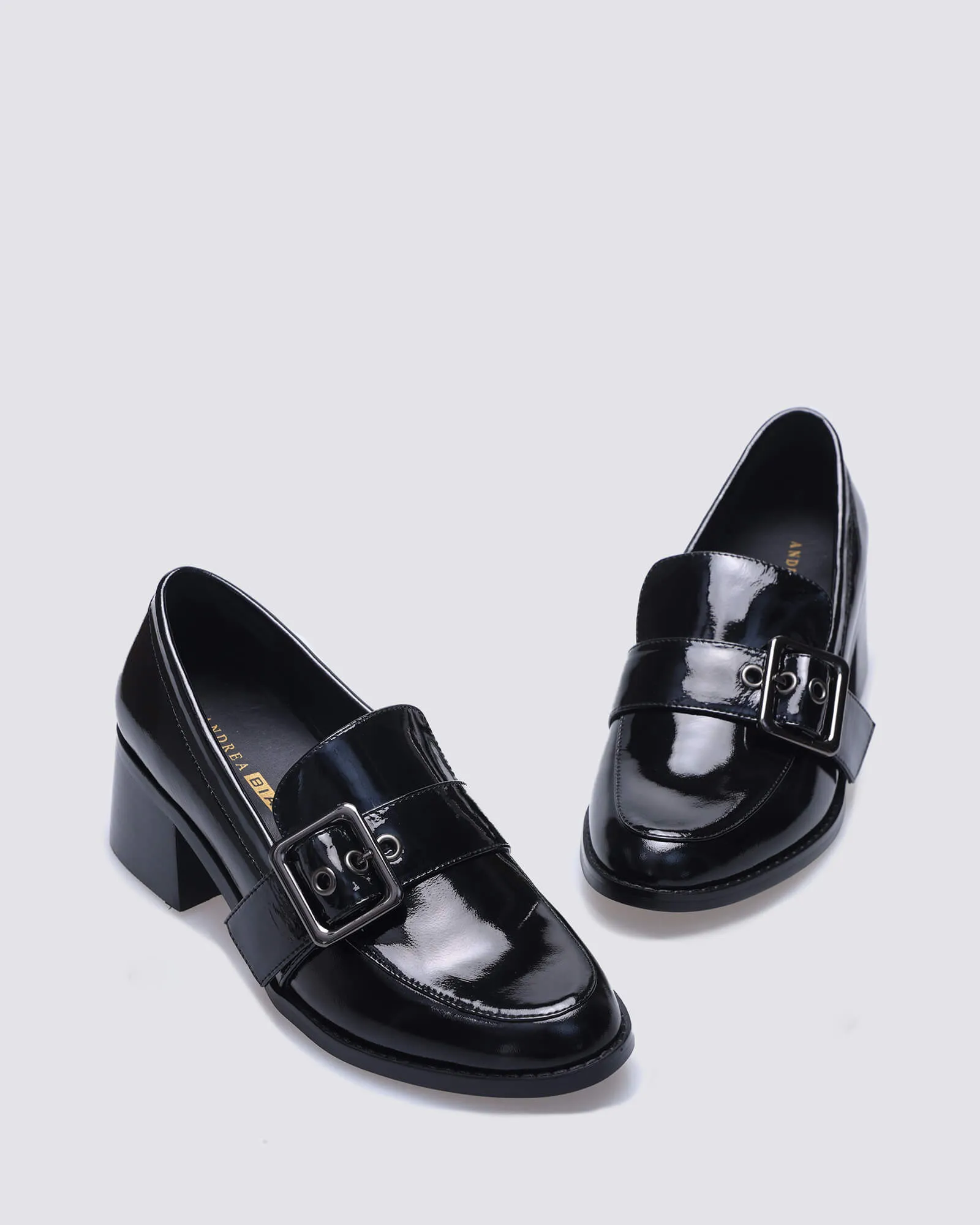 JAGER HEELED LOAFERS BLACK CRINKLE