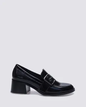 JAGER HEELED LOAFERS BLACK CRINKLE