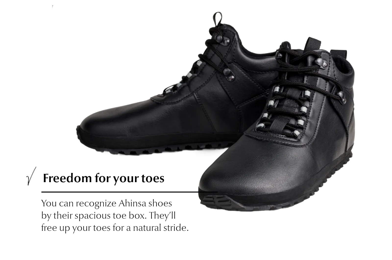 Men's Hiker black xWide barefoot ankle trekking boots