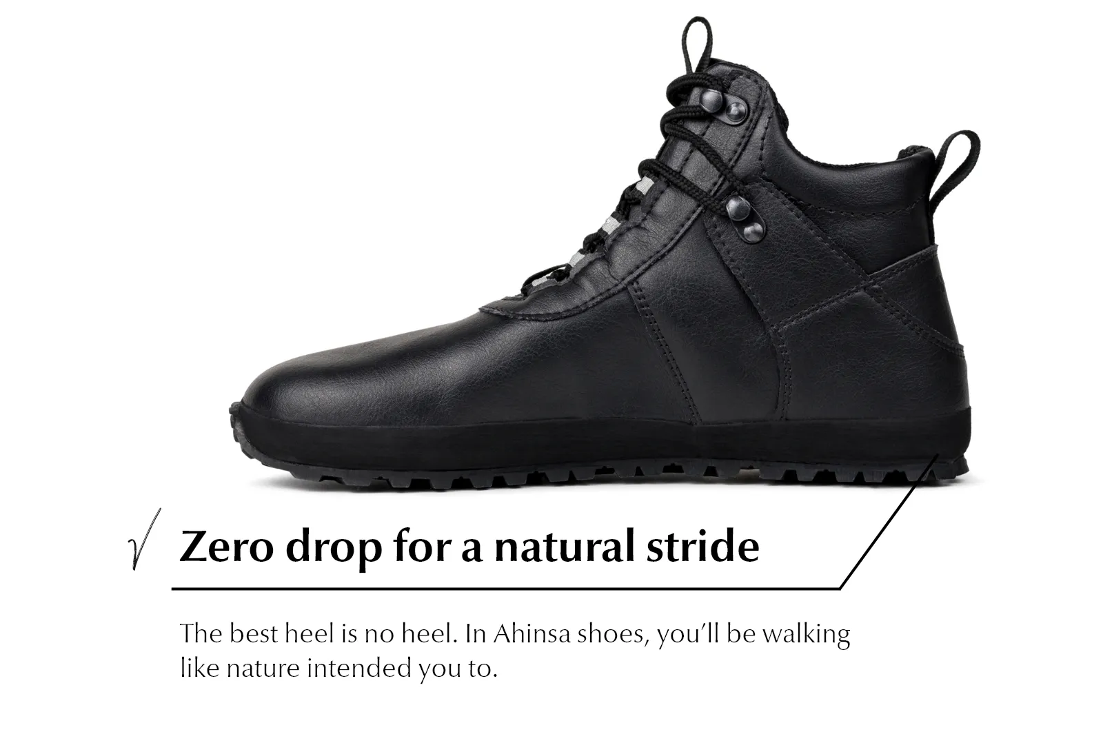 Men's Hiker black xWide barefoot ankle trekking boots